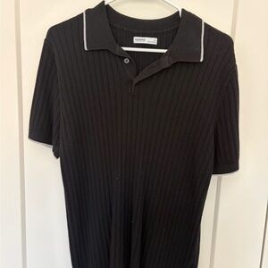 Sonoma Men's Polo Shirt in Black with White Trim